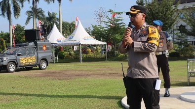 Kabag Ops Polresta Jambi Pimpin Apel Kesiapan Pengamanan Unjuk Rasa HMI 