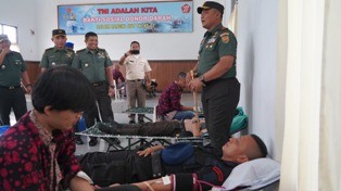 Danrem 042/Gapu Ucapkan Terimakasih Atas Partisipasi Aksi Donor Darah Sambut HUT TNI Ke 77