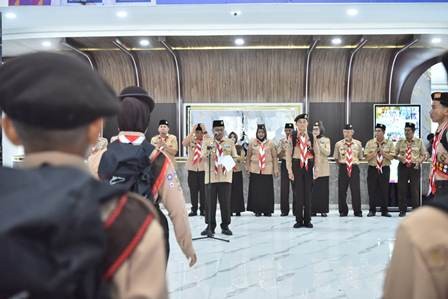 Walikota Maulana Melepas Kontingen Kwartir Cabang Gerakan Pramuka Kota Jambi