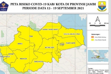 Pasien Terkonfirmasi Covid-19 Provinsi Jambi Turun Empat Wilayah Nihil