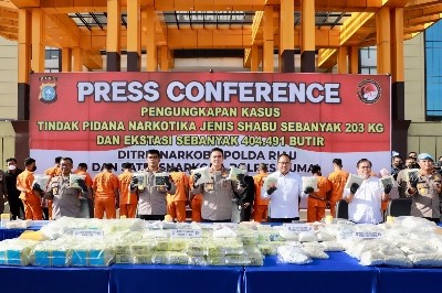 Sejarah Baru Polda Riau Ungkap Kasus Narkoba, Amankan 203 kg Sabu dan 404.491 Butir Ekstasi
